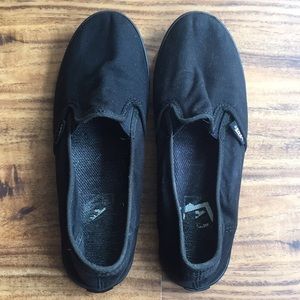 Black Monochrome Vans Slip-Ons Size 6